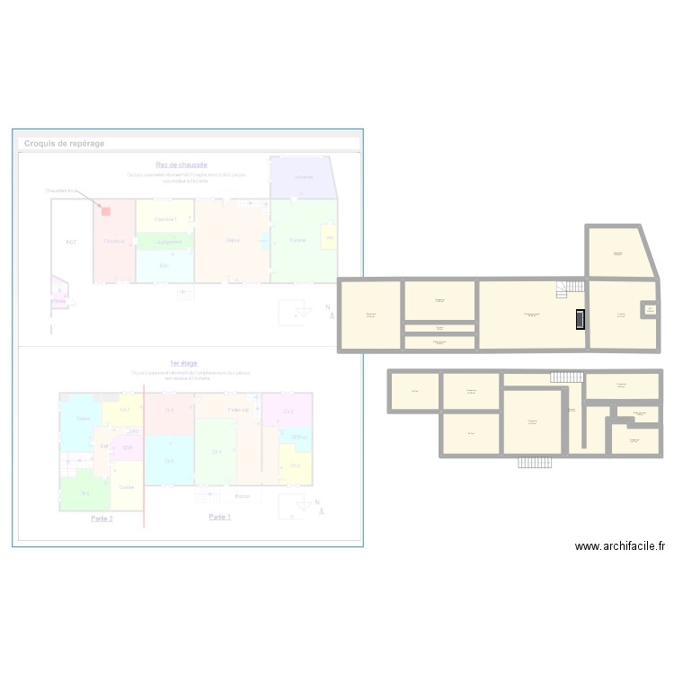 villars. Plan de 16 pièces et 254 m2