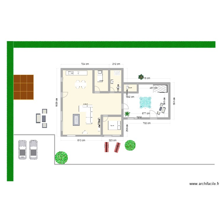 projet 2. Plan de 5 pièces et 84 m2