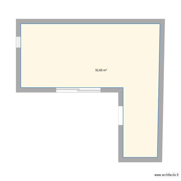 Cuisine d été. Plan de 1 pièce et 33 m2