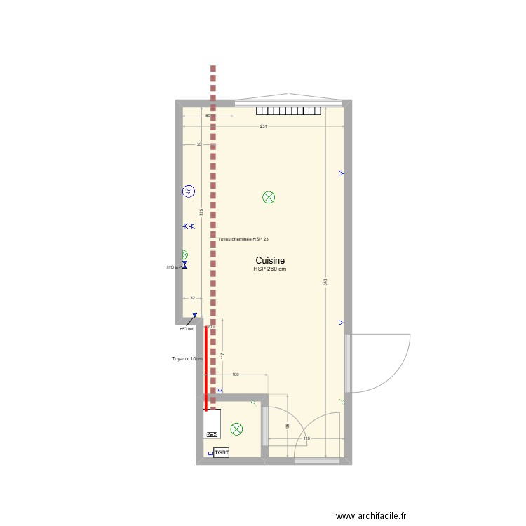 Charmes. Plan de 2 pièces et 13 m2