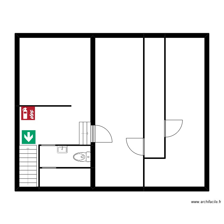 AC Penne Etage. Plan de 6 pièces et 91 m2