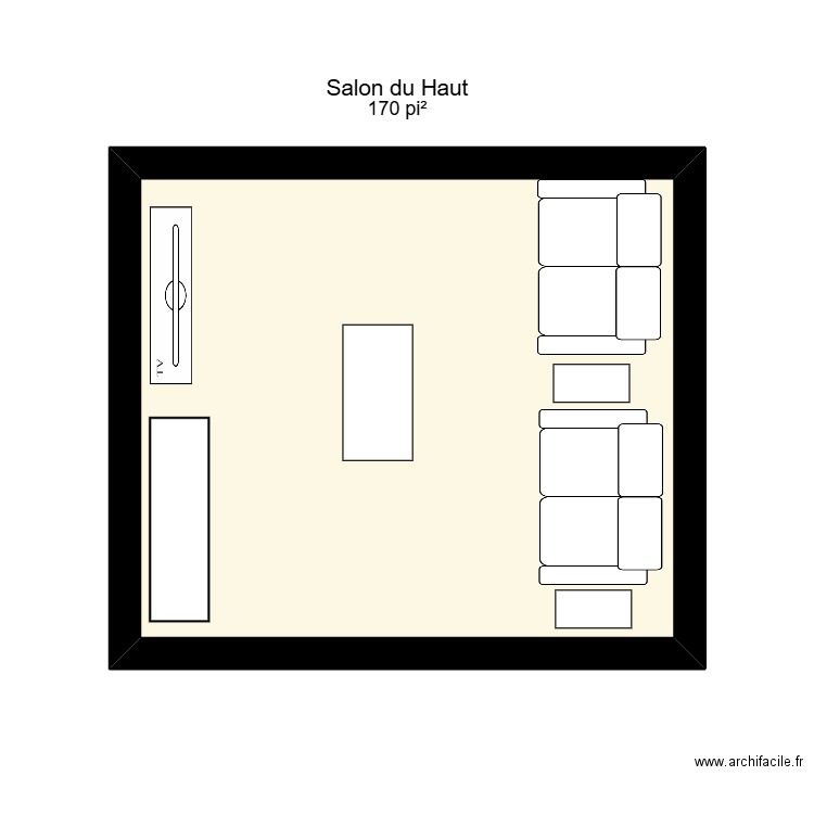 Salon du haut. Plan de 1 pièce et 16 m2