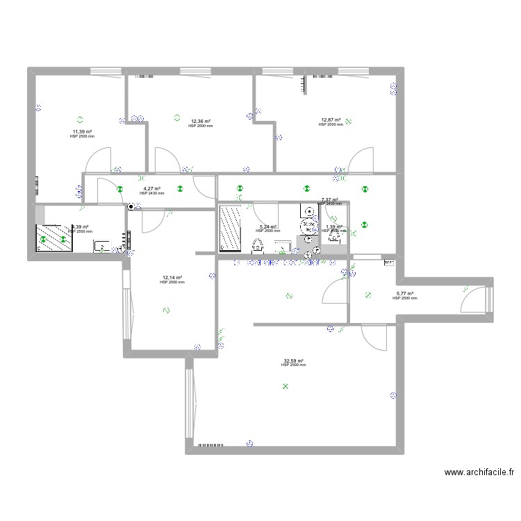 Asturies_Après_Réseaux. Plan de 11 pièces et 110 m2