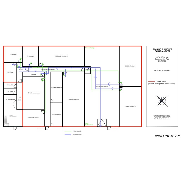 Cannabis flow . Plan de 21 pièces et 772 m2