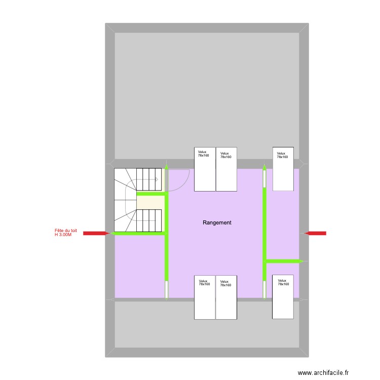 Victor Gilsoul Rez+3 Unif. Plan de 7 pièces et 72 m2