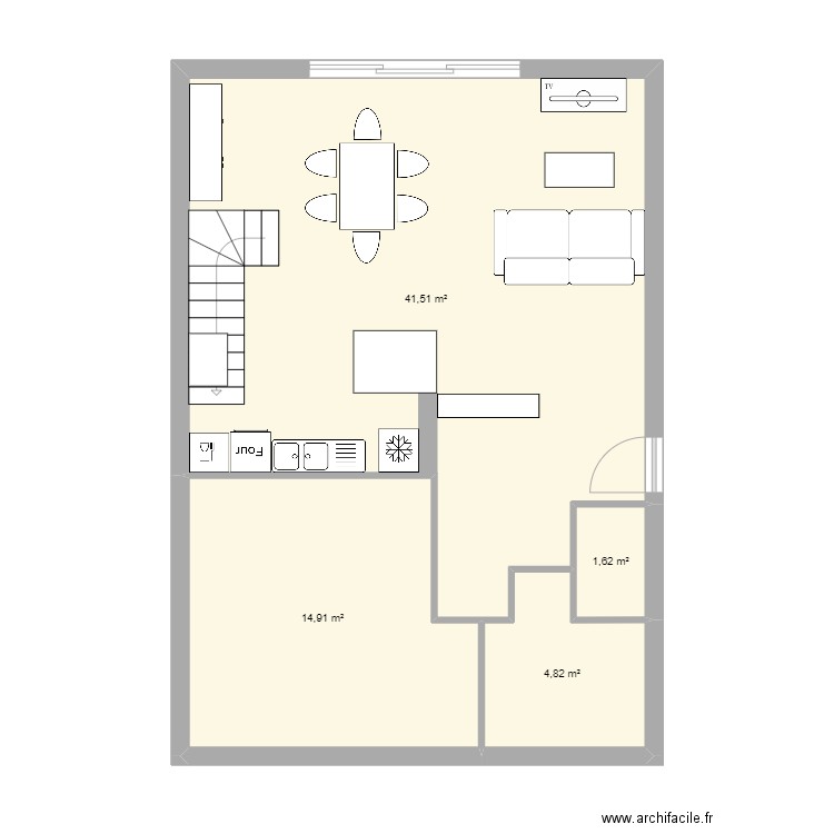 perigny. Plan de 4 pièces et 63 m2