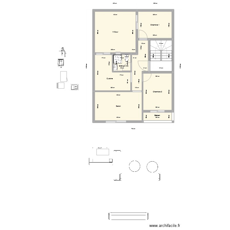 Étage 1-2--2. Plan de 9 pièces et 74 m2