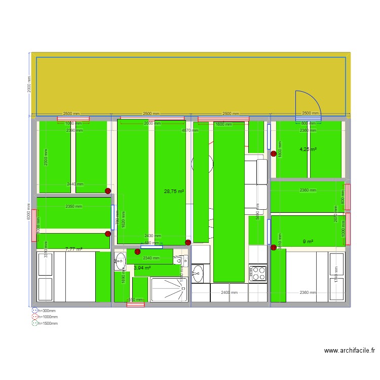 60 2.2 СЛНЧГРСК тп. Plan de 6 pièces et 72 m2