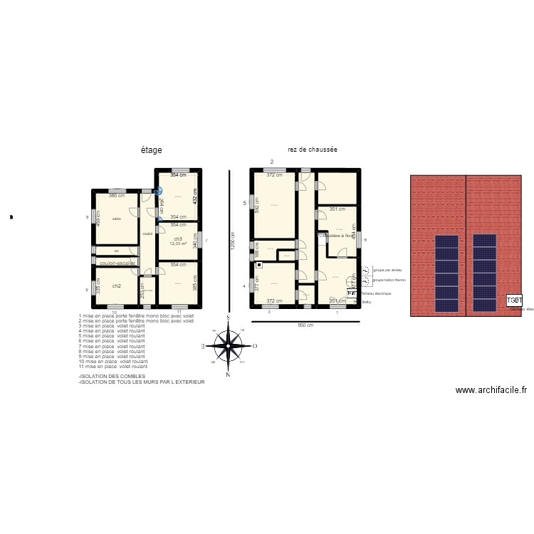 fistarol. Plan de 17 pièces et 193 m2