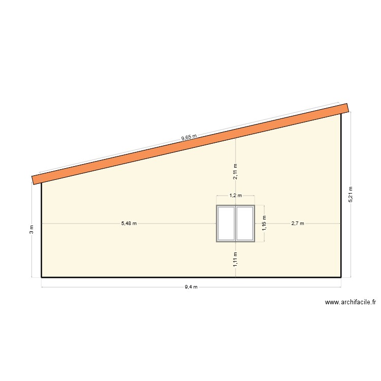 garage côté. Plan de 1 pièce et 38 m2