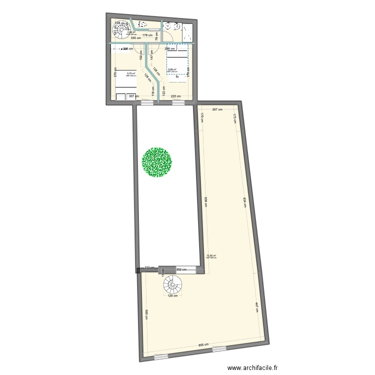 25Sables EtgMaxSDB. Plan de 6 pièces et 100 m2