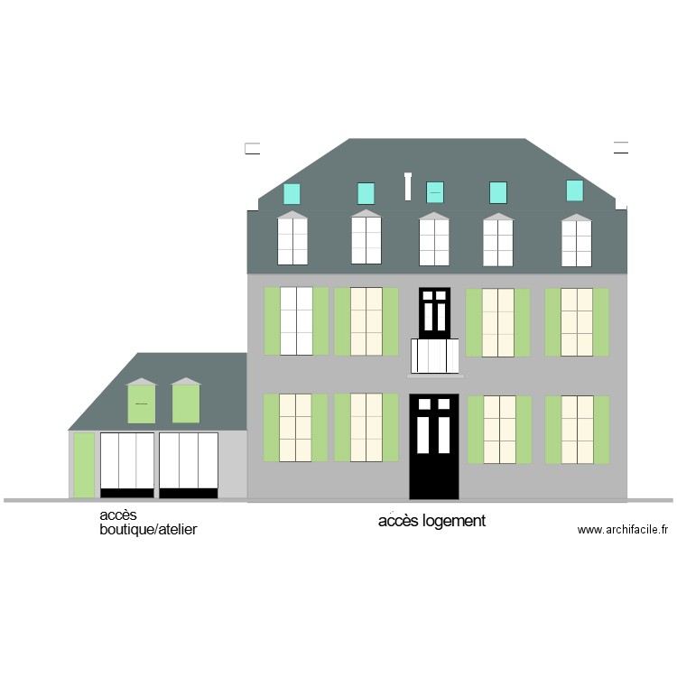 plan de la facade vue route a. Plan de 0 pièce et 0 m2