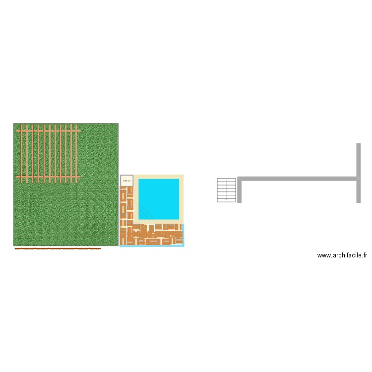 piscine2. Plan de 1 pièce et 1 m2