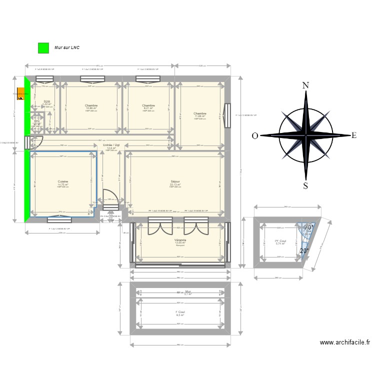 ML24015229. Plan de 13 pièces et 118 m2