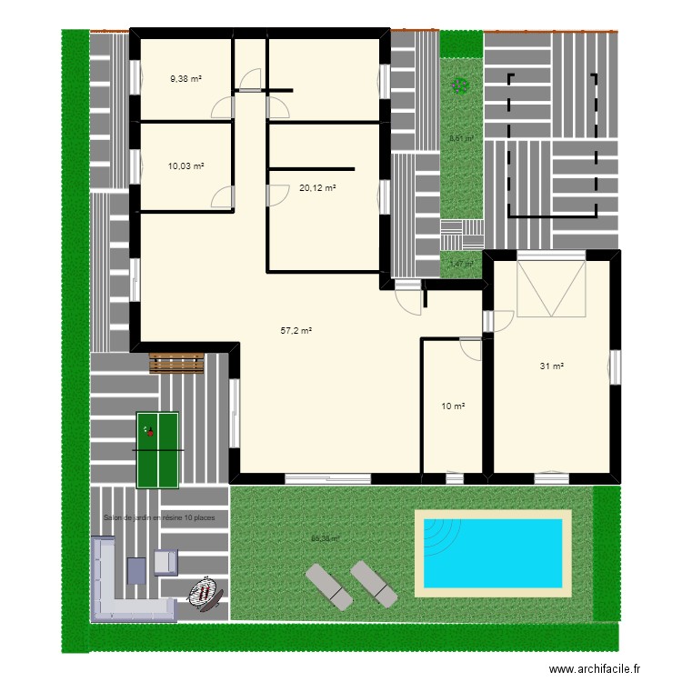 Projet Maison en tête. Plan de 6 pièces et 151 m2