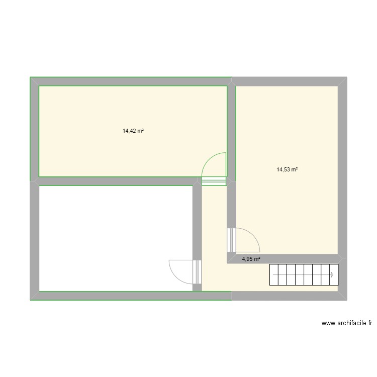 immeuble anzin 2eme étage. Plan de 3 pièces et 34 m2