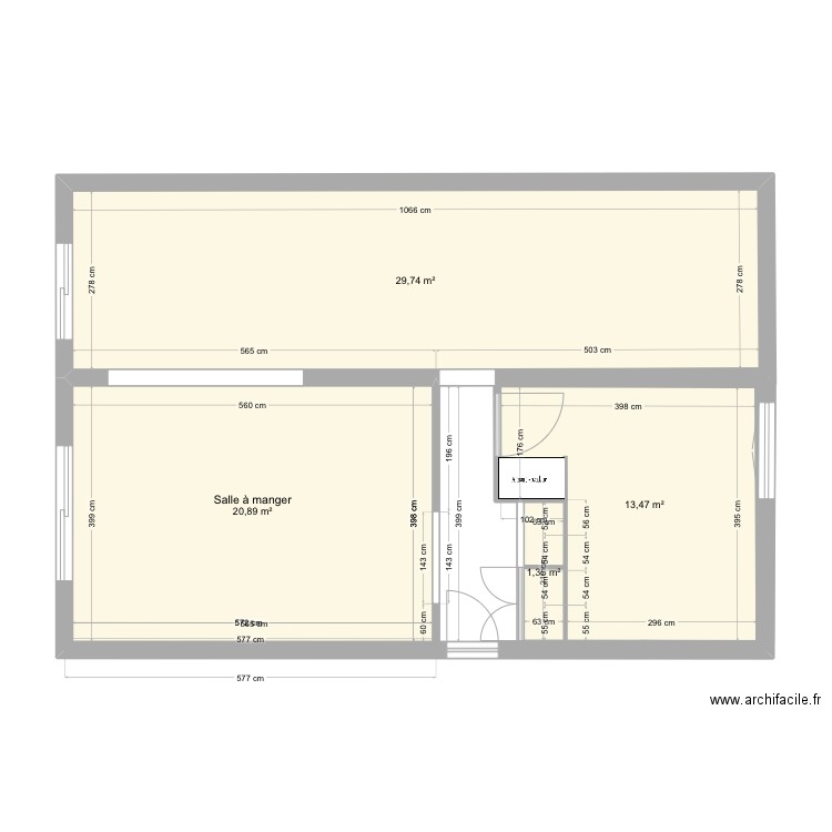 Appartement Romans. Plan de 3 pièces et 52 m2