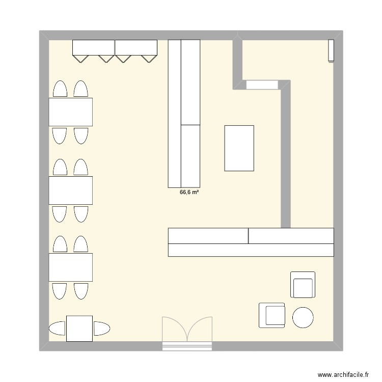 Fish Bowl. Plan de 1 pièce et 67 m2