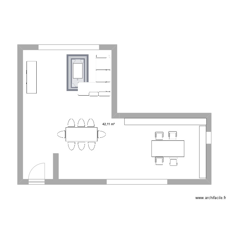 MAISOJ. Plan de 1 pièce et 42 m2