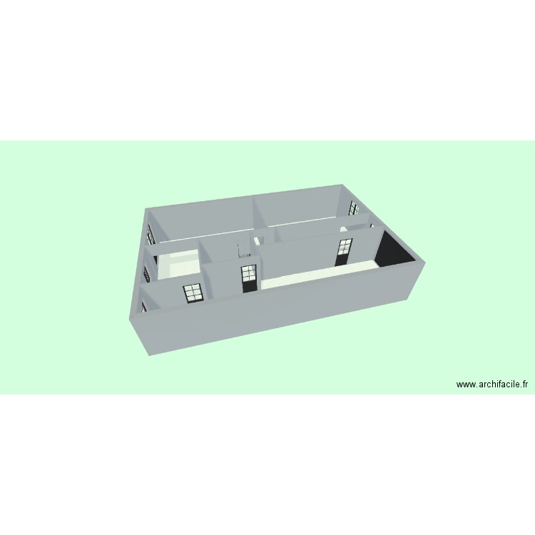 Maison à rénover. Plan de 5 pièces et 106 m2