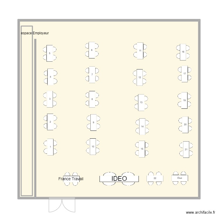 espace formation et partenaire 24/09. Plan de 2 pièces et 95 m2