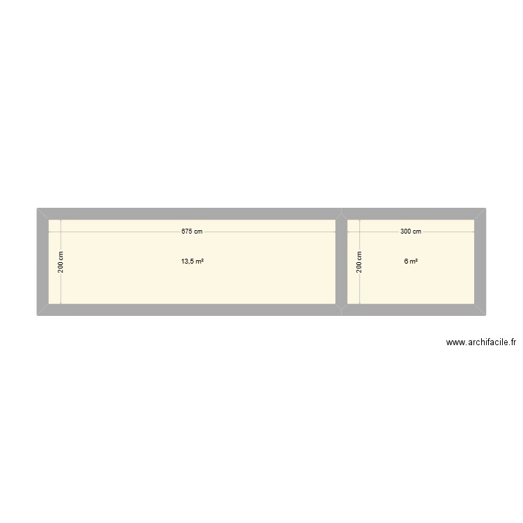 TROIS SAUT. Plan de 2 pièces et 20 m2