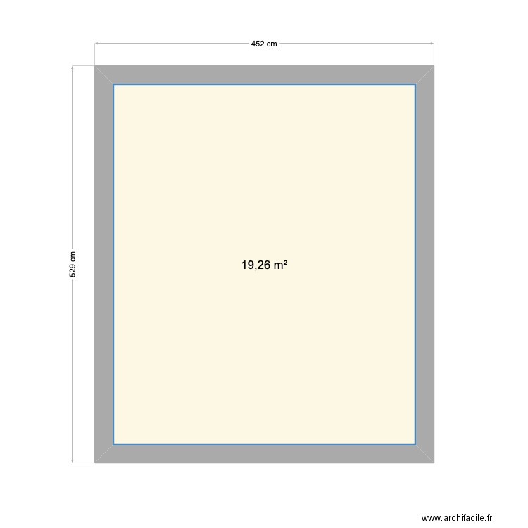 Normandie. Plan de 1 pièce et 19 m2