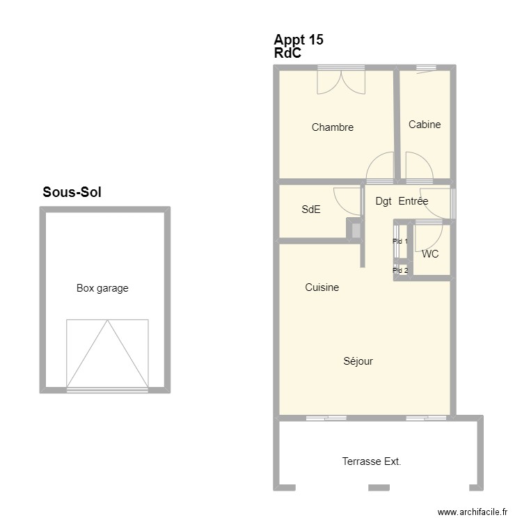 Croquis Amiante 440600998. Plan de 9 pièces et 67 m2