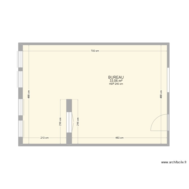 BUREAU ALPHACAN USINE. Plan de 1 pièce et 33 m2