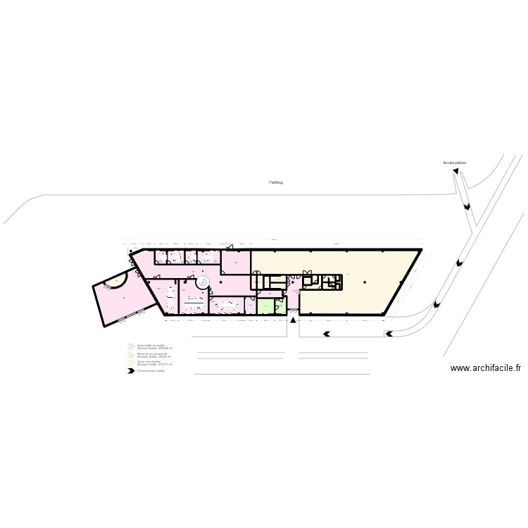 Toulouse Brindejonc RDC - ERP. Plan de 32 pièces et 1119 m2