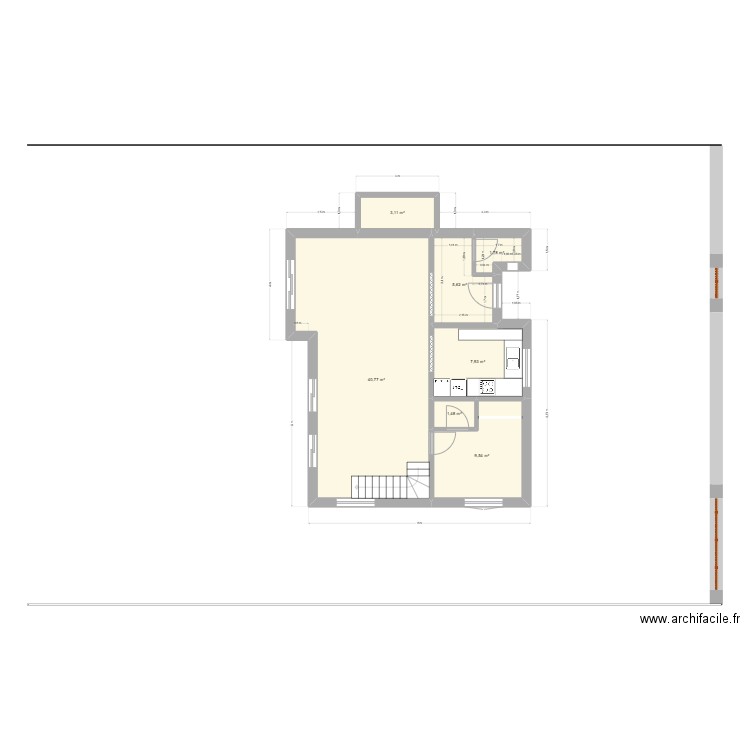 PCO-VA2. Plan de 7 pièces et 70 m2