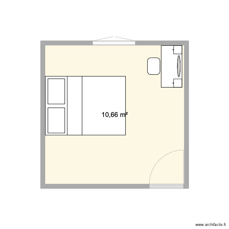 mae. Plan de 1 pièce et 11 m2