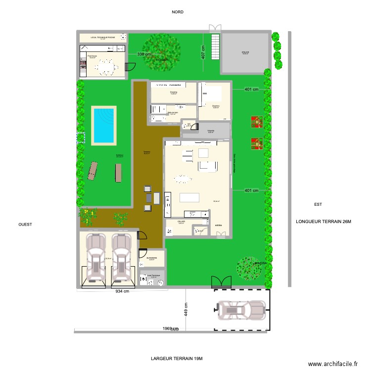 VILLA BEA PLAIN PIED PROJET 2025. Plan de 16 pièces et 748 m2