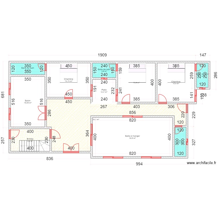 Xaadim mb. Plan de 12 pièces et 162 m2