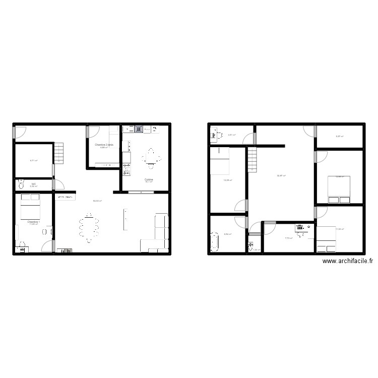 2eme maison de Montagny. Plan de 15 pièces et 193 m2