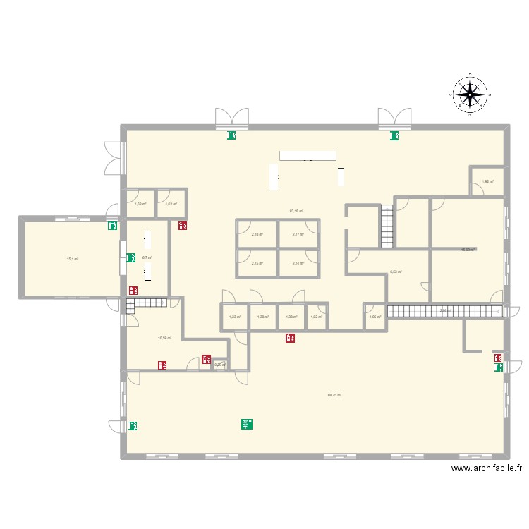 Germain Nissan - Plan d'évacuation. Plan de 21 pièces et 270 m2