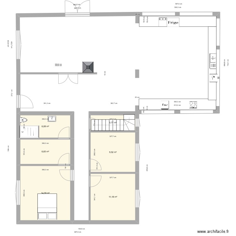 briffod. Plan de 6 pièces et 52 m2