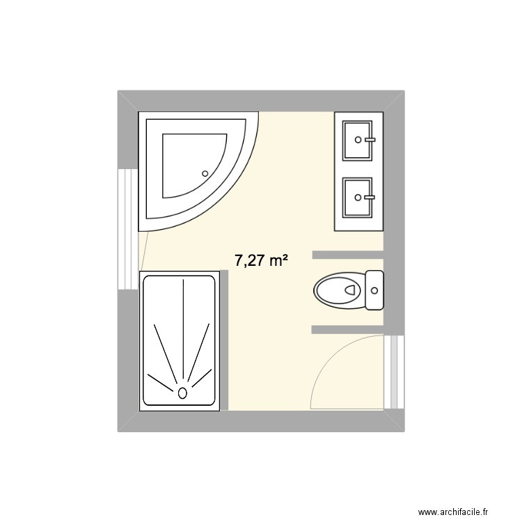 Plan 2. Plan de 1 pièce et 7 m2