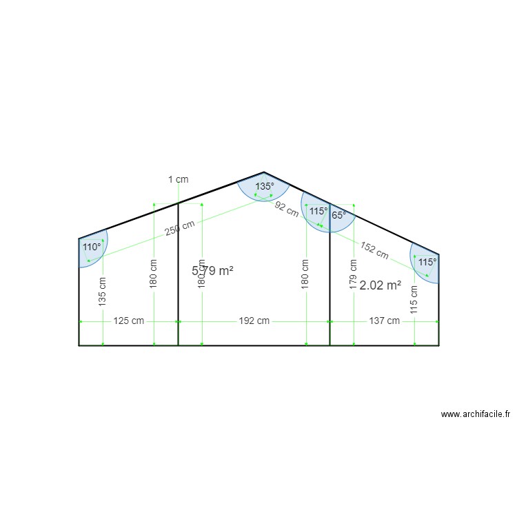 cardairepignon. Plan de 2 pièces et 8 m2