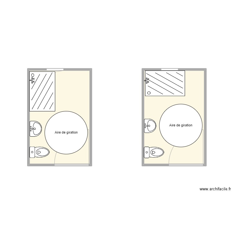 SDB n°1. Plan de 2 pièces et 14 m2