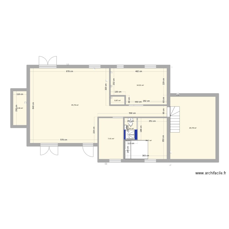 Maison Nouvel agencement. Plan de 8 pièces et 105 m2