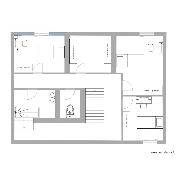 AAJD. Plan de 5 pièces et 99 m2