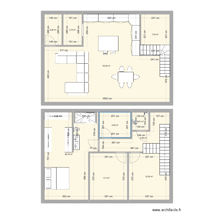 Le Plessis 1. Plan de 10 pièces et 136 m2