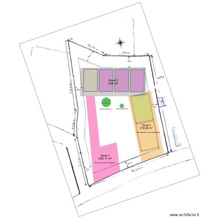 План №2 - Pernik - Zones. Plan de 6 pièces et 391 m2