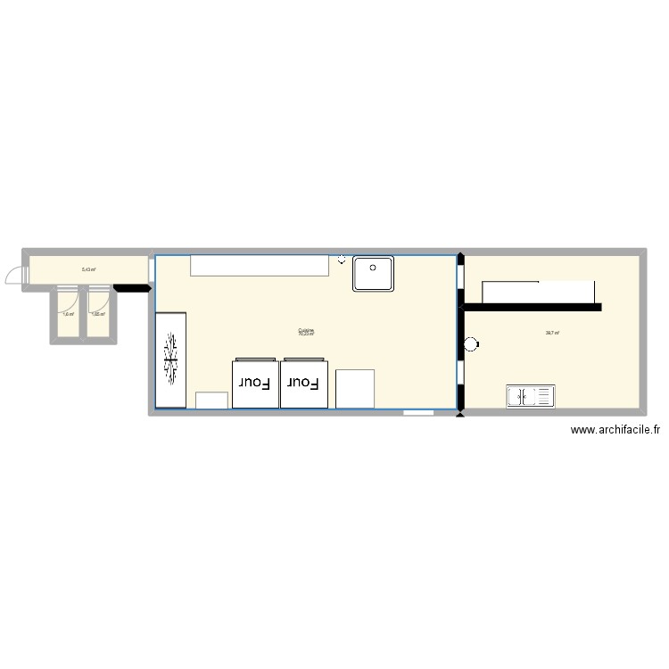 Cuisine ecole creteil. Plan de 5 pièces et 119 m2