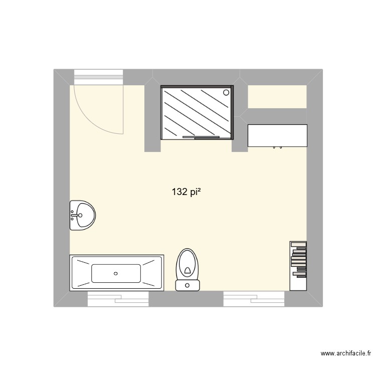 salle de bain. Plan de 1 pièce et 12 m2