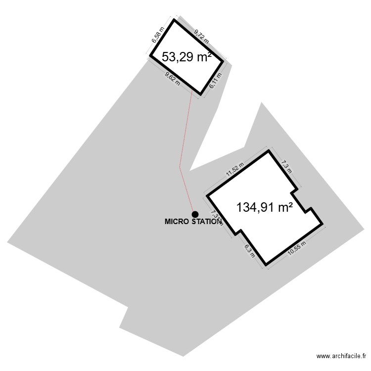 IMPLANTATION MICRO STATION . Plan de 2 pièces et 188 m2