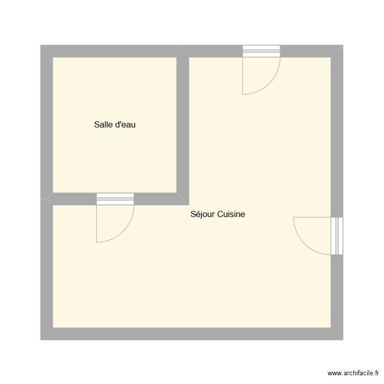 350602172B. Plan de 2 pièces et 33 m2