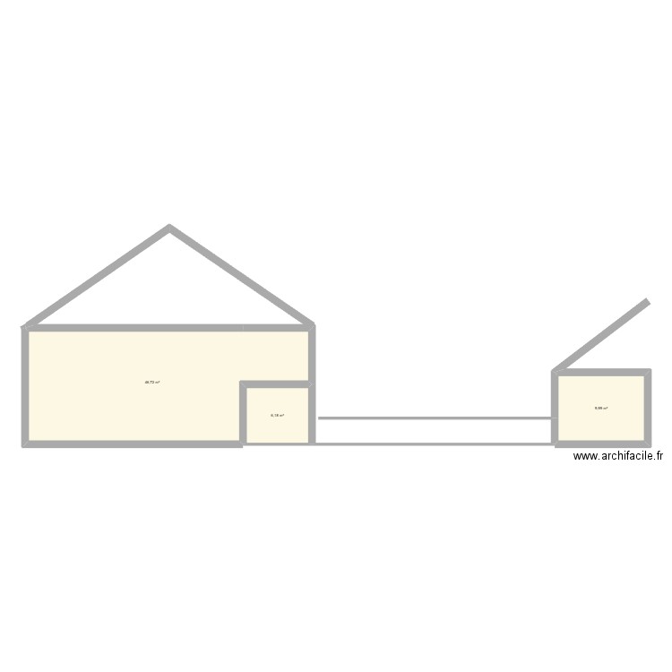 Piscine 2. Plan de 3 pièces et 63 m2