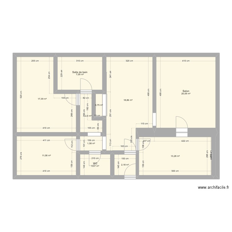 Clément. Plan de 11 pièces et 98 m2